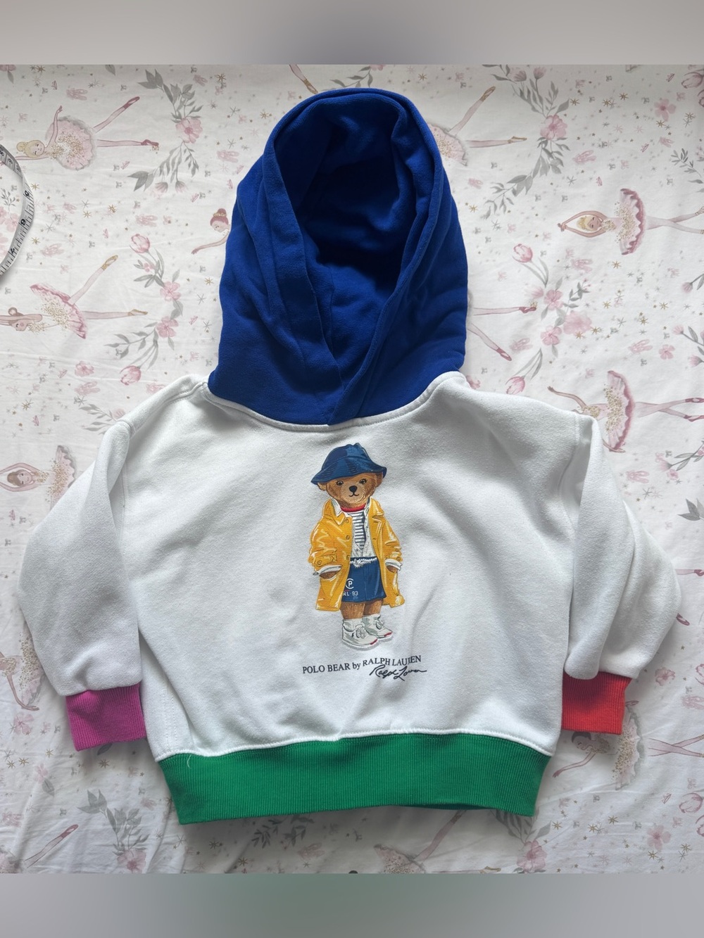 Polo Ralph Lauren Polo Bear Colorblock Fleece Hoodie Size 2 Raincoat Bear Kids